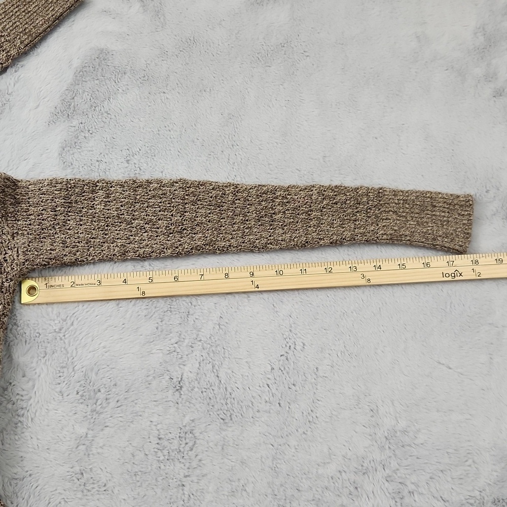 American Eagle XS Marled Knit V-Neck Sweater Beige Long Sleeve Cozy - Picture 9 of 12
